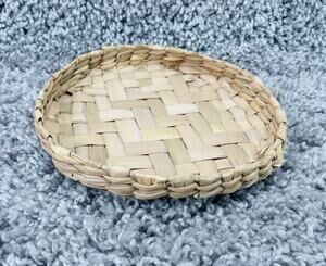 Vintage Natural Grass Round Basket Home Decor Any Room Tray Small 7 In